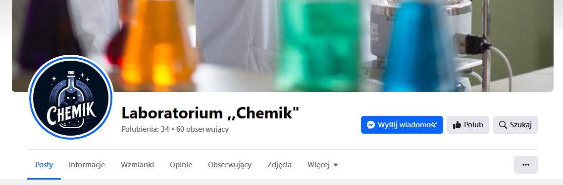 Szkolne laboratorium Zespołu Szkół Chemicznych i Przemysłu Spożywczego w Lublinie na portalu Facebook