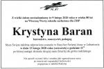 Zmarła zasłużona dla ZHP Pani Krystyna Baran - harcmistrz, nauczyciel, pedagog